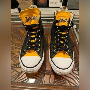 Custom Lakers Sneakers - Black and Yellow